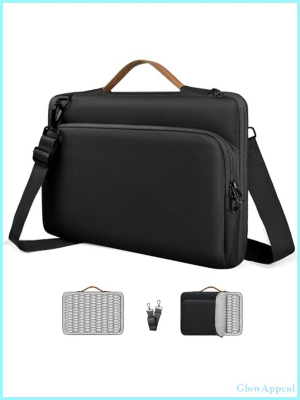 15.6 Inch Laptop Briefcase Water Resistant 360 Air Cushion YKK Zippers Nylon